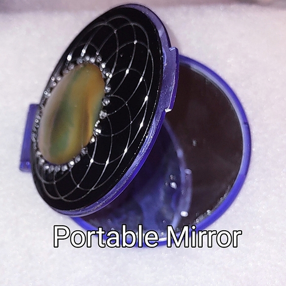 Upcycled Embellished Round Circular Mirror Case - Picture 6 of 16